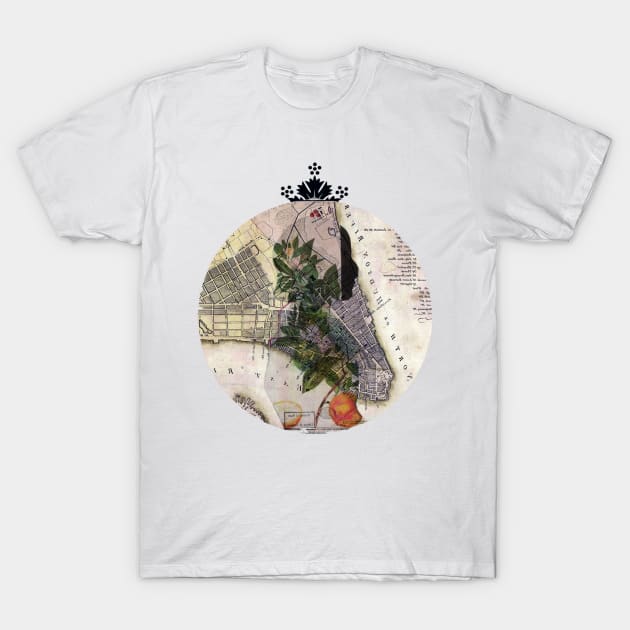 New York City Vintage Map 2 T-Shirt by karenina